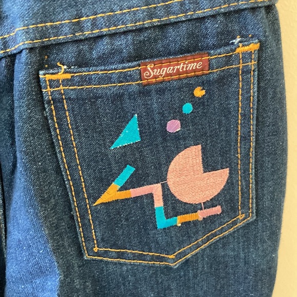 Vtg 1980s NWT Unworn Sugartime Embroidered Back Pockets Girls Denim Jeans Sz 12 - Picture 7 of 9